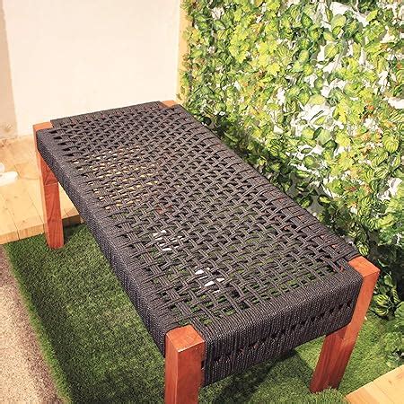 Azuka® Furniture Natural Wooden Rope Bench | Stylish Black Woven Design ...