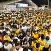 Participants during the Surat night marathon 2018 on February 26, 2018 ...