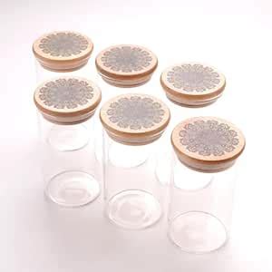 Buy UMAI Borosilicate Glass Jar with Printed Bamboo Lid|Kitchen ...