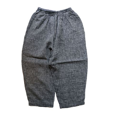 Porter Classic - SASHIKO LINEN PEACE PANTS- BLACK [PC-049-1271] | TSUGU