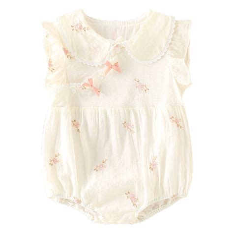 ASFGIMUJ Baby Rompers Girl Romper Fly Sleeve Floral Triangle Crawl Suit ...
