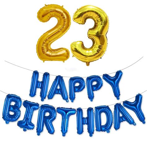 Hirva 23rd Birthday Decorations Combo – Happy Birthday Foil Balloon and ...