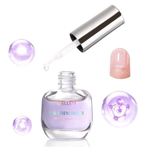 Gellen 15ml Nail Strengthener, Air Dry Clear Finish Nail Growth Strengthener for Thin Weak and ...