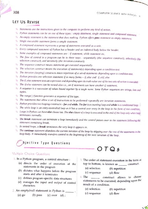 Chap 9 Flow of Control Solved Unsolved Exs - 308 COMPUTER SCIENCE WITH ...