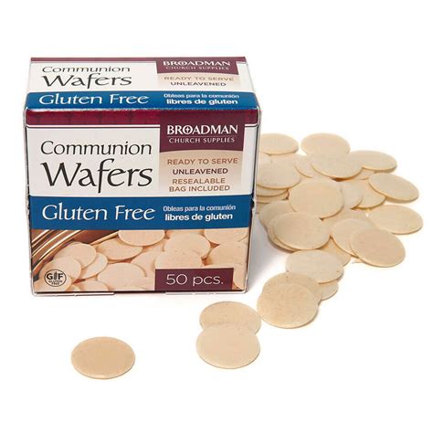 Gluten Free Communion Wafers - 50 Pieces - Resealable Bag - Broadman ...