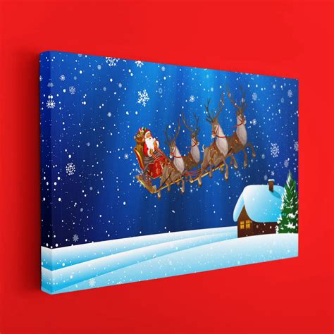 Santa Riding Reindeer In Snowy Field – Ritwikas