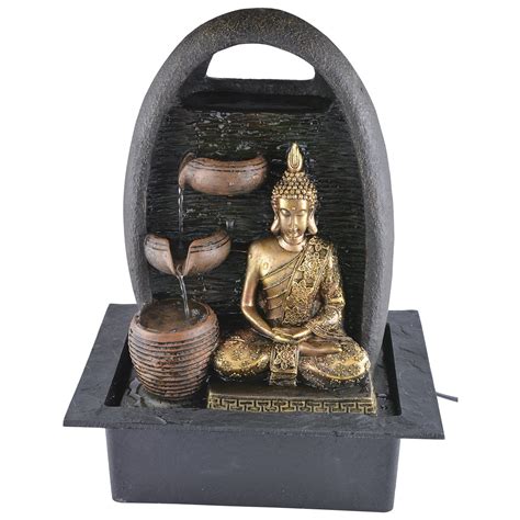 INDIANA CRAFT Polyresin Golden Brown Meditating Buddha Table Top 3 ...