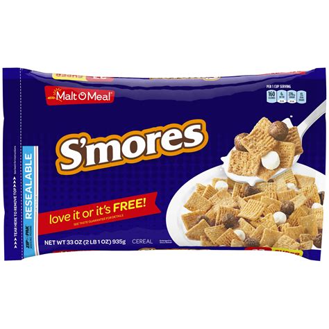 Malt-O-Meal S'mores Breakfast Cereal, Super Size Bulk Bagged Cereal, 33 ...