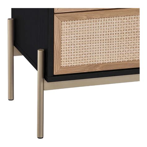 Buy Nismaaya Jecca 6 Drawer Chest Rattan Black - Nismaaya Decor
