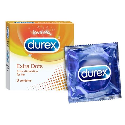 Buy Durex Extra Dotted Condoms for Men - 3 Count |Ribbed and Dotted for ...