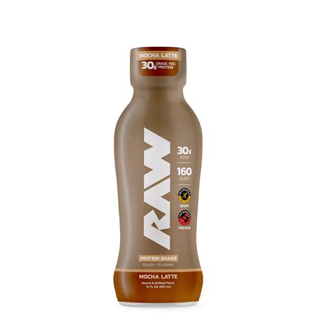 Raw Nutrition - Protein Shake RTD - Mocha Latte - 12 fl oz. (12 Bottles ...