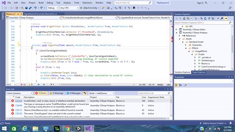 Unity Error Cs1514 Post-Processing 的图像结果