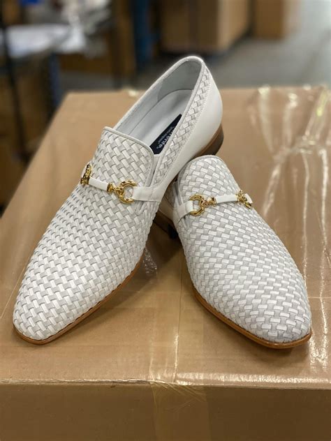 Corrente Woven Calfskin & Suede Slip-On Shoe White | Men's wedding ...