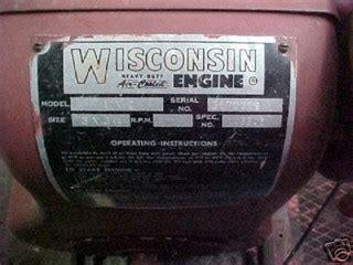 Image result for Wisconsin Engine Identification Numbers