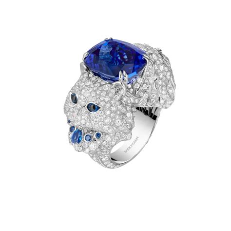 Wladimir the cat ring blue tanzanite white gold | Animaux de collection ...