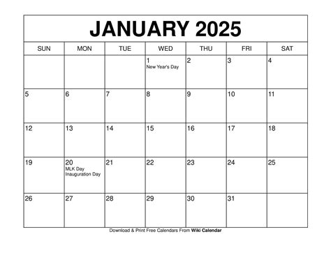 Printable January 2025 Calendar - Wiki Calendar | Apache OpenOffice ...