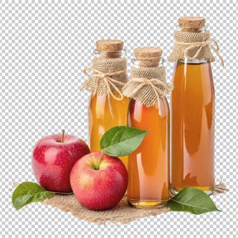 Three bottles of apple cider isolated on transparent background ...