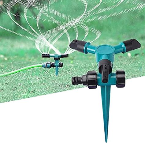 Lukzer 1 Pc Automatic 360 ° Rotating Adjustable Round 3 Arm Lawn Water ...