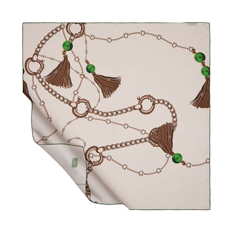 Stone Jewellery Twill Silk Scarf | ıpekevi
