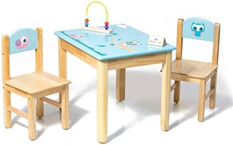 Modern Kraftz Solidwood Kids Study Table and 2 Chairs Set, Kids ...