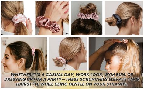 ECOVERA 5-Pack Luxury Satin Scrunchies for Women & Girls – Earthy Tones ...