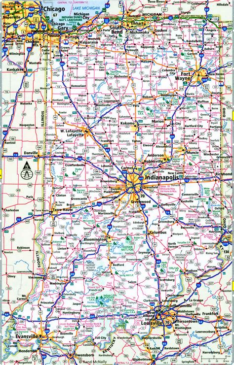 Indiana interstate highways map I-64 I-65 I-69 I-70 I-74 I-80 free road ...