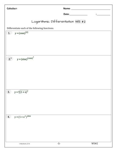 Log Differentiation Practice Problems 的图像结果