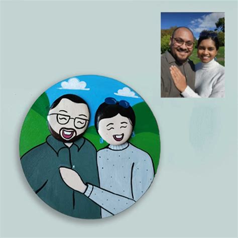 Buy Photo Personalized Pebble Art Couples Magnet With Mountain ...