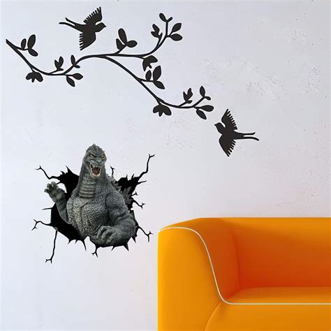 Buy Camellia Print Godzilla Car Decals Godzilla Sticker Funny Face ...