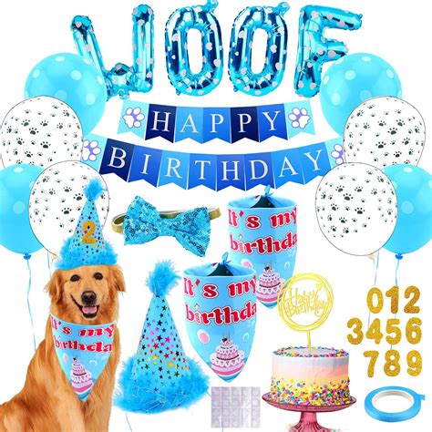 Snapklik.com : Dog Birthday Party Supplies, Adjustable Dog Bandana Set