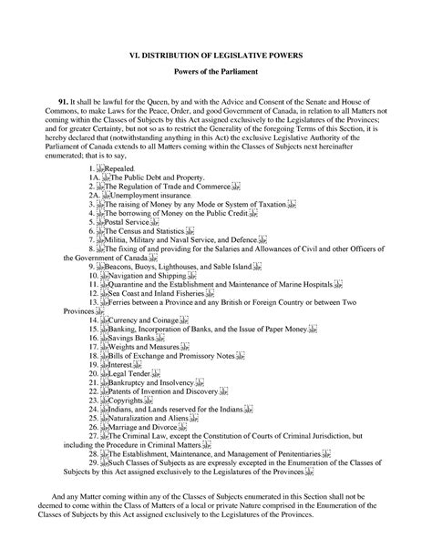 01 Distribution of Powers - VI. DISTRIBUTION OF LEGISLATIVE POWERS Powers of the Parliament 91 ...
