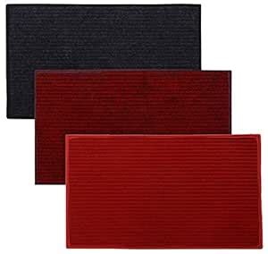 Kuber Industries Modern Door Mat (Red and Maroon and Grey, Microfibre ...