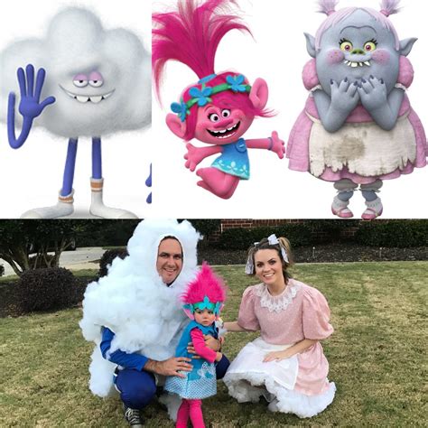 Hilarious Trolls Family Costume DIY | Poppy, Cloud Guy, and Bridget ...