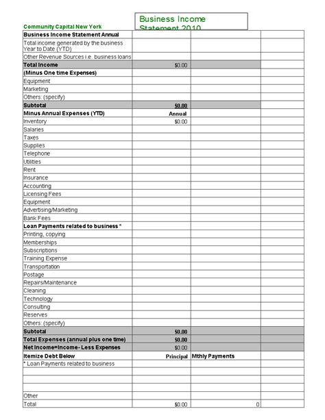 Image result for Create Business Income Statement Example