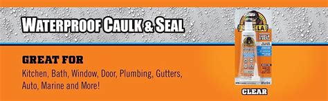 Gorilla 100 Percent Silicone Sealant Caulk, 2.8 ounce Squeeze Tube ...