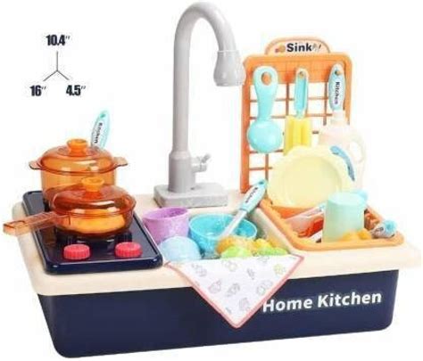 Tenmar Kids Kitchen Play Set With Automatic Water Cycle System Kitchen ...