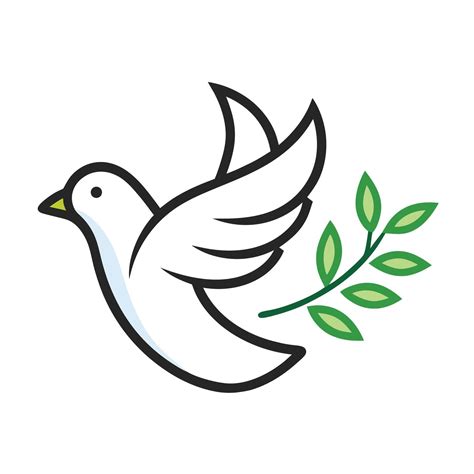Dove With Olive Branch Peace Symbol 60849801 Vector Art at Vecteezy