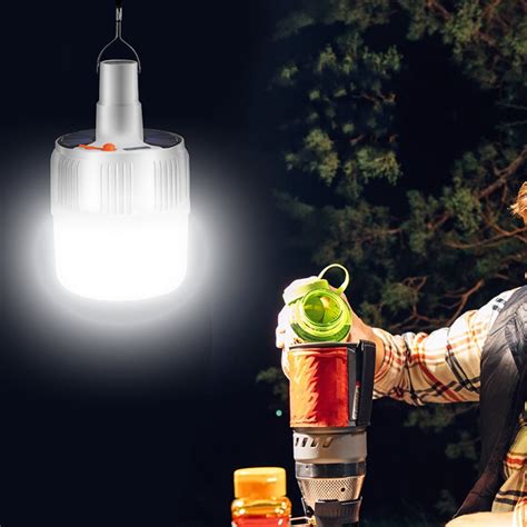 Portable Outdoor Hanging Lamp Rechargeable LED Night Light Bulb Battery ...