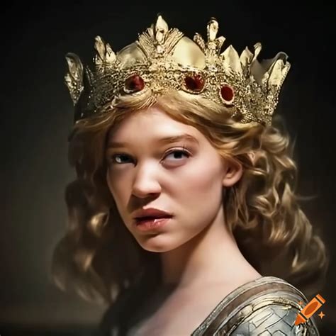 Close up of Lucy The Valiant, Queen of Narnia, wearing crown and ...
