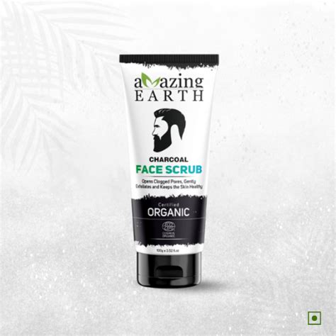 AMAzing EARTH Charcoal Face Scrub for Men – Deep Clean, Detox, and 100% ...
