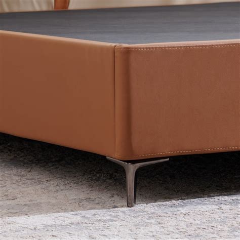 Buy Tiffany Caramel Faux Leather King Bed - Beige from Home Centre at ...