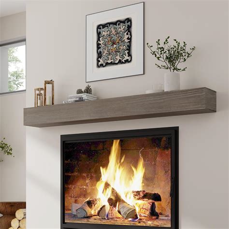 Oak Fireplace Mantels Mounting 8" X 48" Floating Fireplace Mantel Kit,