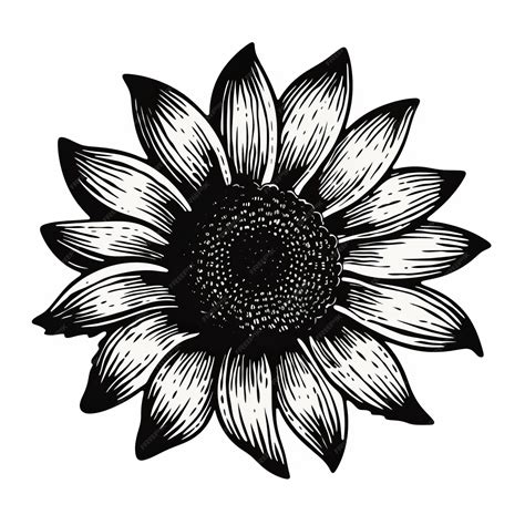 Premium Photo | Symbolic Sunflower A Woodcutinspired Silhouette Sketch