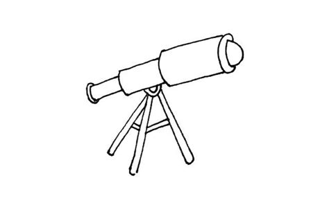 望远镜彩色画法步骤图解教程-儿童简笔画大全