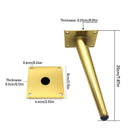 Buy Slanted Table Legs Set of 4,Gold Metal Cabinet Legs,Cone Furniture ...
