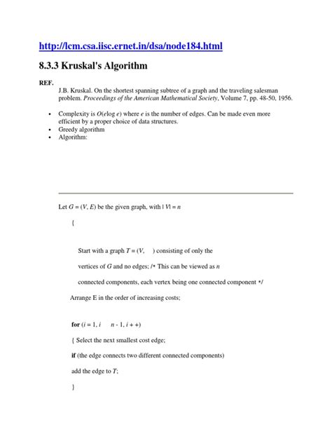 Kruskal's Algorithm Graph Theory 的图像结果