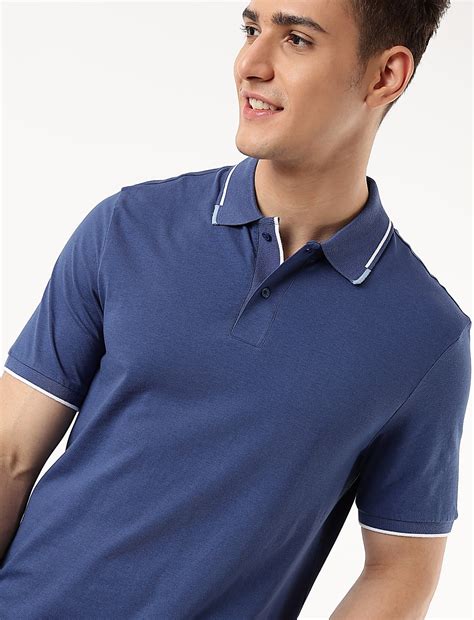 Buy Cotton Mix Plain Polo Collar T-shirt at Marks & Spencer