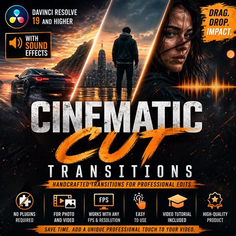 Cinematic Cut Transitions Pack for Davinci Resolve – Drag & Drop ...