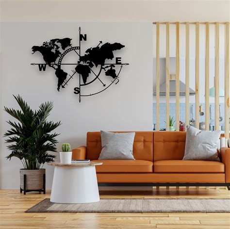 World Map Metal Wall Decor Steel World Map Housewarming Gift Colorful ...