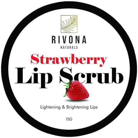 Rivona Naturals Strawberry Lip Scrub Balm for Lightening and ...